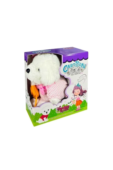 PELUŞ TASMALI YÜRÜYEN PEMBE KÖPEK - 3