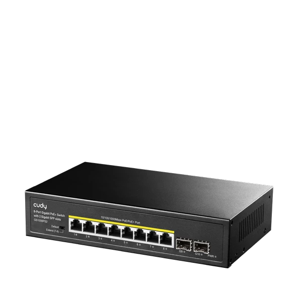 Cudy Switch 8 Port Gs1008Ps2 10/100/1000Mbps 2Xsfp Vlan&Extend Mode 250M 120W Poe+ Ethernet