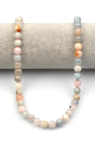 Akumarin-Morganit-Heliodor Doğaltaş Dizi 8 mm Küre Kesim - Resim 2