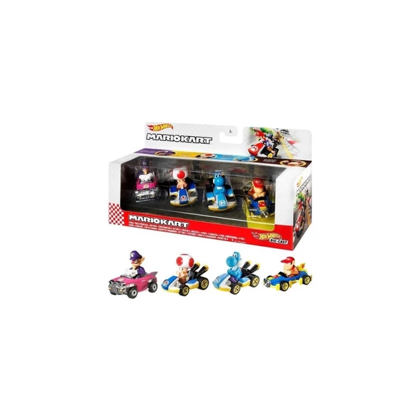 Hot Wheels Mario Kart Aracı 4'lü Paket GWB36