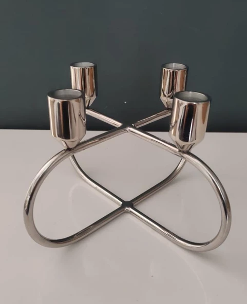 LAMEDORE NİKEL KÜÇÜK DÖRTLÜ MUMLUK 23*23*15 CM ürün görseli