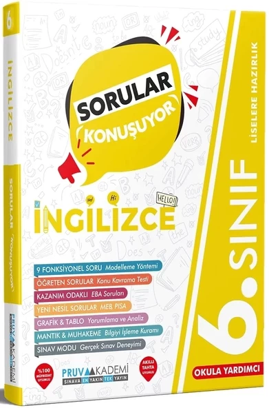 PRUVA AKADEMİ YAYINCILIK 6.SINIF İNGİLİZCE SORULAR KONUŞUYOR