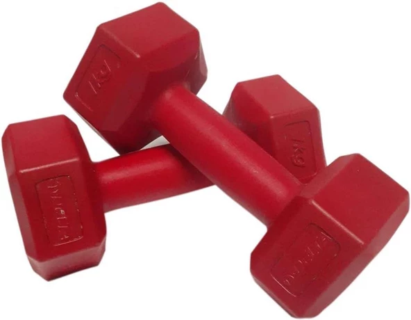 Delta 1 Kg x 2 Adet Köşeli Plastik Dambıl Ağırlık Seti - 2