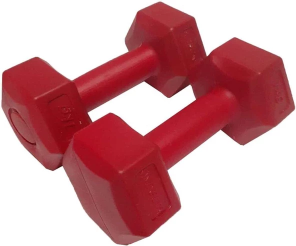 Delta 1 Kg x 2 Adet Köşeli Plastik Dambıl Ağırlık Seti - 3