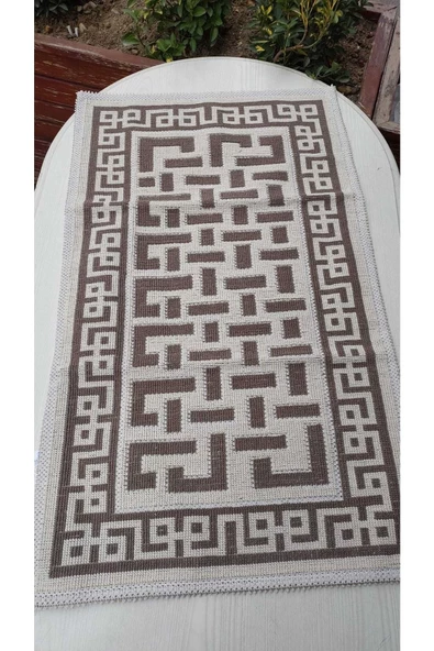 TEKSTİLCİ Tekslci Organik Naturel Pamuklu Kilim %100 Pamuklu 60 X 100