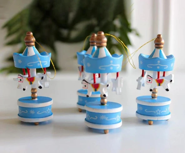 Nostaljik Mavi Mini Atlı Karınca Seti 6'lı - 2