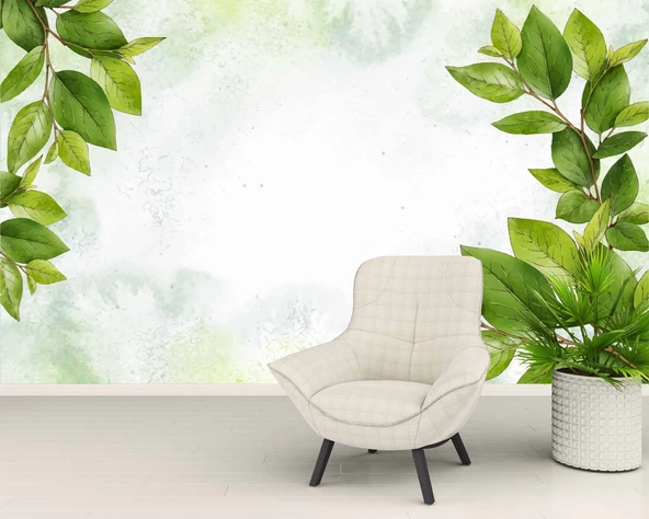 Yaprak Dekorlu Duvar Kağıdı - Resim 6