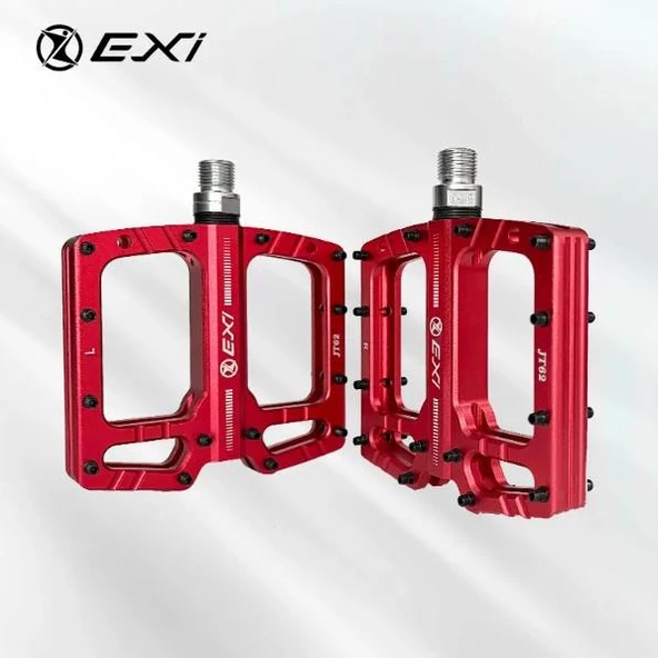EXİ JT-62 3 Rulmanlı Alüminyum Alaşımlı Mtb Bmx Şehir Ve Yol Bisikleti Geniş Pedal Kırmızı