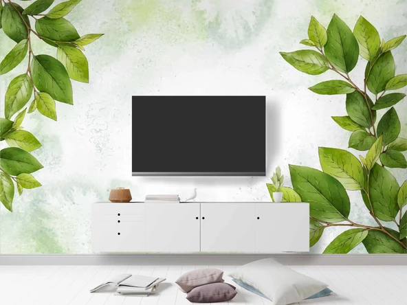 Yaprak Dekorlu Duvar Kağıdı - Resim 3