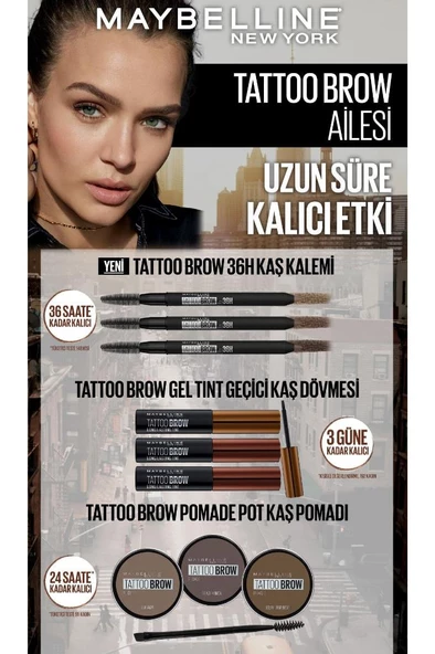 Maybelline New York Brow Tattoo Gel Tint Light Brown Kaş Boyası - 7