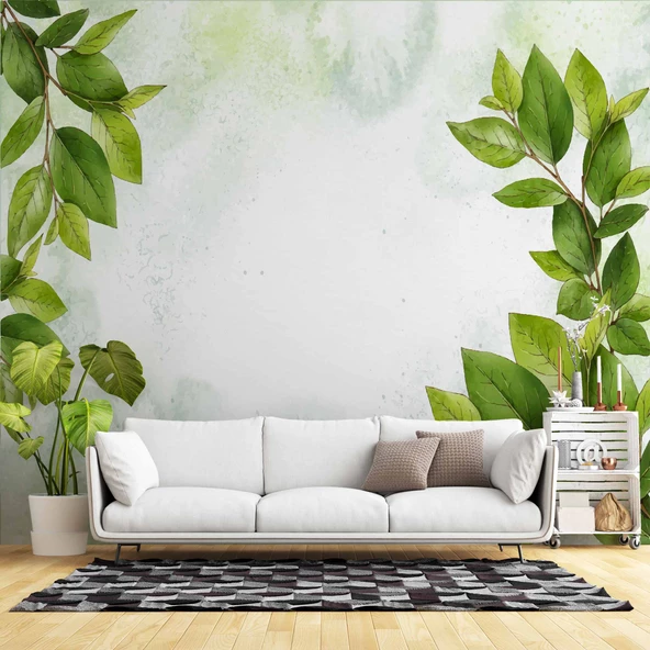 Yaprak Dekorlu Duvar Kağıdı ürün görseli