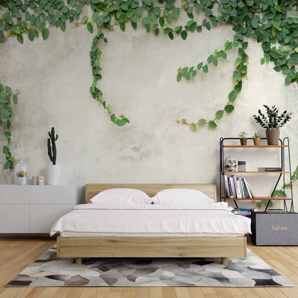 Duvar Dokulu Sarmaşık Dekorlu Duvar Kağıdı - Resim 2