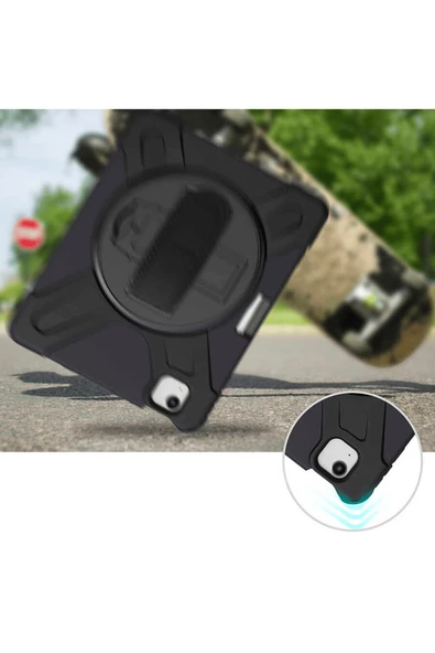 iPad Air 11 2024 Uyumlu Tam Koruma Sağlayan Zırhlı Silikon Tablet Kılıfı Şok Emici Dayanıklı ve Şık - Resim 4