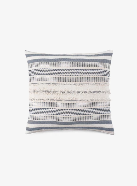 Fringe Lacivert Yastık Kılıfı 45x45