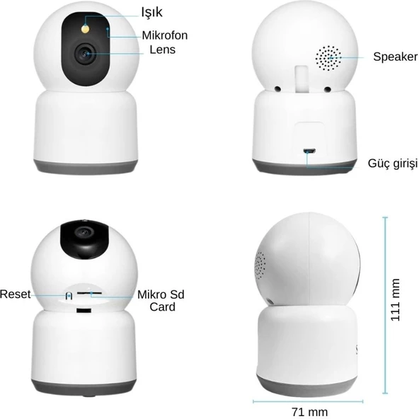 BLİC KAMERA 2.4G SMART HOME Wİ-Fİ ADAPTÖRLÜ 4MP FULL HD BLM-27 1858 - 5