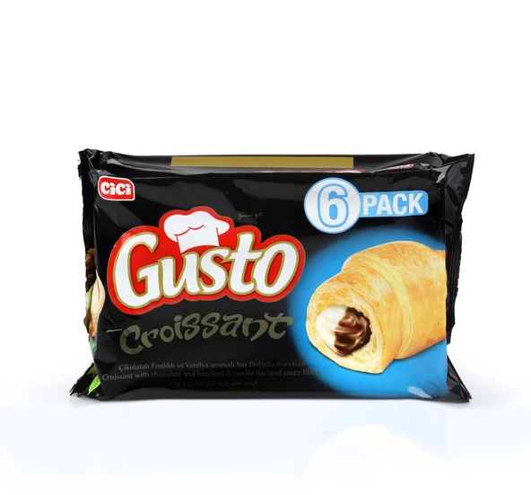 Cici Gusto Kruvasan Çikolata Vanilyalı 40 Gr. 6 Adet (1 Kutu)