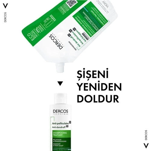 Vichy Dercos Anti Dandruff Kepek Karşıtı Şampuan 500 ml - Normal ve Yağlı Saçlar - Resim 2