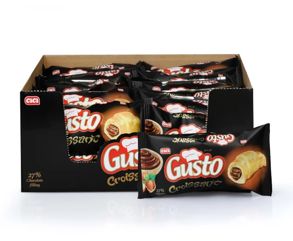 Gusto Kruvasan Çikolatalı 30 Gr. 24 Adet (1 Kutu)