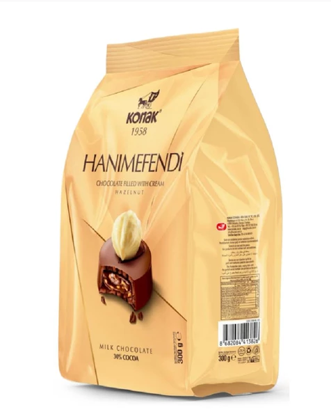 Konak Hanımefendi Fındık Parçacıklı Dolgulu Sütlü Çİkolata 300 GR