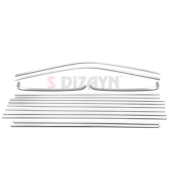 S-Dizayn VW Transporter T5 Kısa Şase Krom Cam Çerçeve Seti 2003-2015 Tek Sürgü - 2