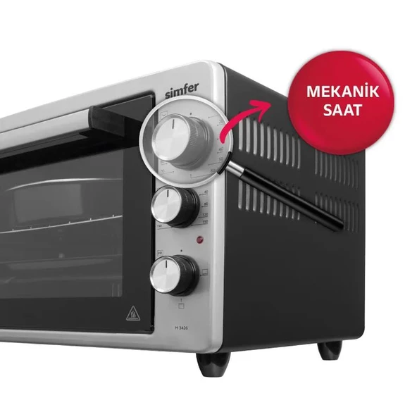 Simfer 3426 İnox Gri 34 Litre Statik Midi/Mini Fırın - 3