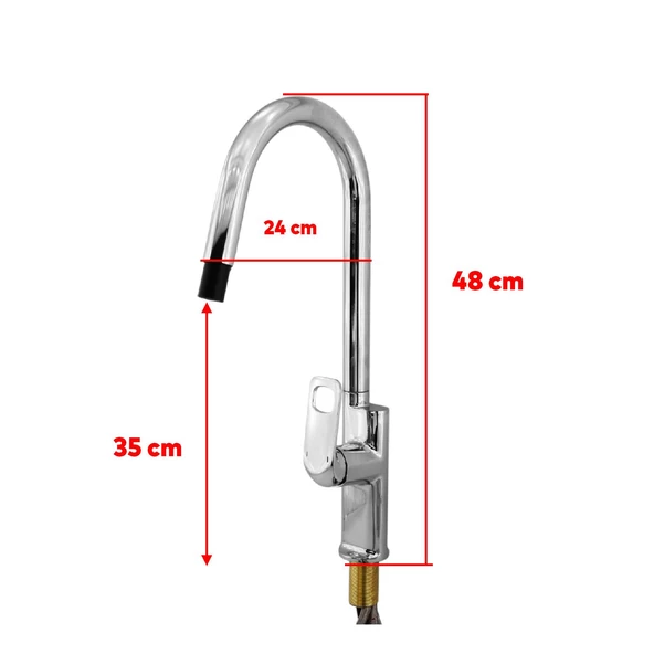 Spiral Hortumlu Bella Çıkar Başlıklı Eyve Su Çeşme Banyo Lavabo Mutfak Musluğu Krom Bataryası - 4