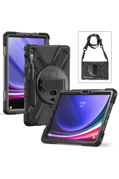 Galaxy Tab S9 FE Uyumlu Tam Koruma Sağlayan Zırhlı Silikon Tablet Kılıfı Şok Emici Dayanıklı ve Şık - 6