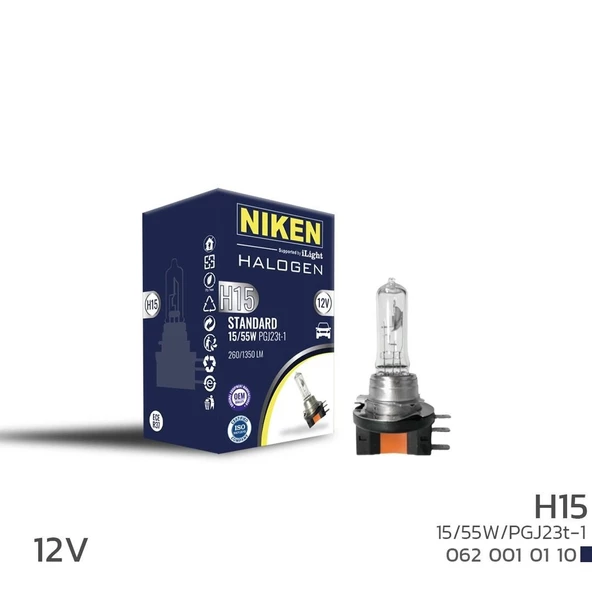 Niken 12V H15 15W/55W Halojen Ampul PGJ23T-1