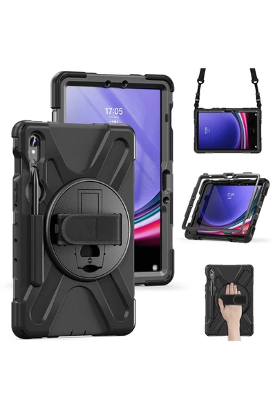 Galaxy Tab S9 FE Uyumlu Tam Koruma Sağlayan Zırhlı Silikon Tablet Kılıfı Şok Emici Dayanıklı ve Şık - 3