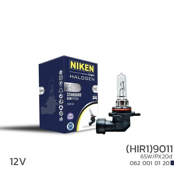 Niken 12V 9011 (HIR1) 65W Halojen Ampul Px20D ürün görseli