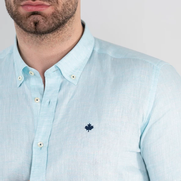 PAUL MARTİN REGULAR FİT KETEN ERKEK GÖMLEK - Resim 9