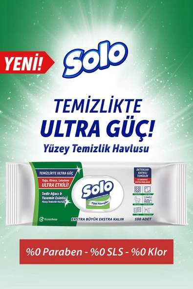 Solo Temizlikte Ultra Güç Sedir Ağacı&yasemin Esintisi Yüzey Temizlik Havlusu 100 Yaprak - 6
