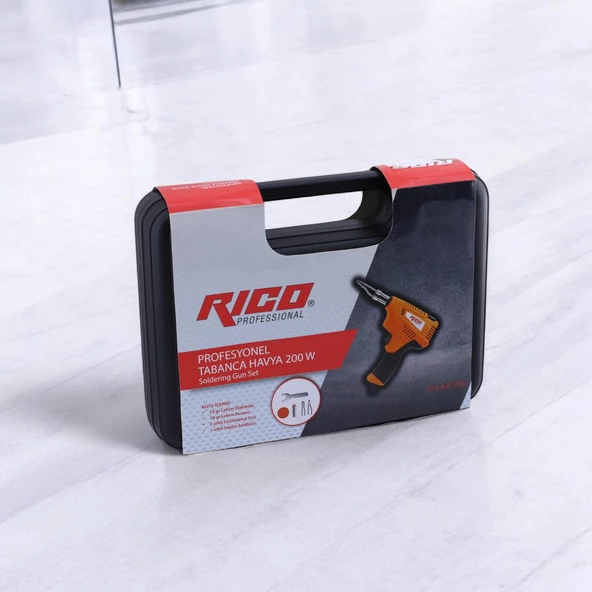 Rico Profesyonel Havya Tabancası Lehim Makinesi Havya Kalemi Tel Pasta Set Çantalı 200W KK1935 - 3