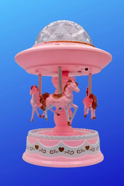 Işıklı Müzikli Pembe Atlı Karınca Star Master Müzik Kutusu Kurmalı - 10