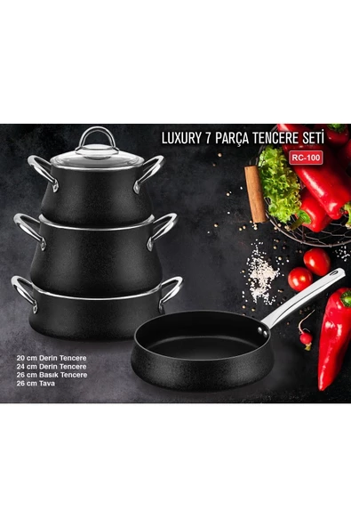 Luxury 7 Parça Granit Tencere Seti RC100 - 2
