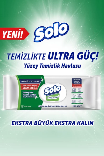 Solo Temizlikte Ultra Güç Sedir Ağacı&yasemin Esintisi Yüzey Temizlik Havlusu 100 Yaprak - 5