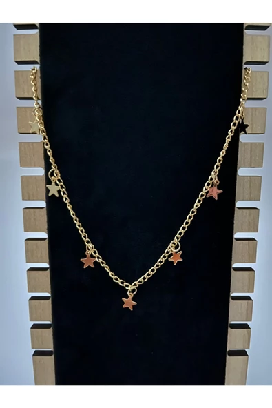Ulaş Aksesuar   Çoklu Yıldız Gold Renk Kararmaz Paslanmaz 316l Çelik Kadın Kolye - 2