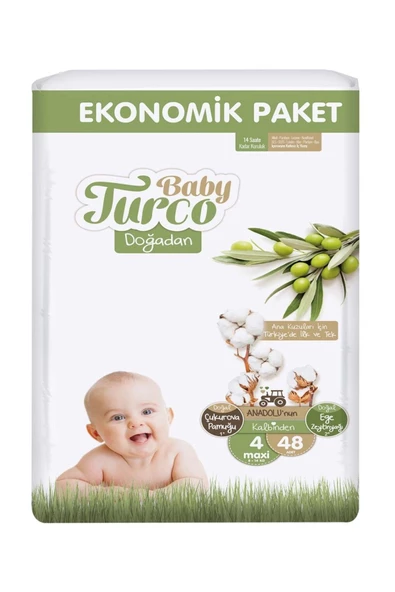 Baby Turco Çocuk Bezi  Ekonomik Paket No:4 48 Li