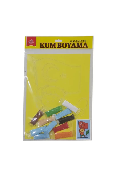 29 Ekim Cumhuriyet Bayramı Kum Boyama Kartı Seti 5 Adet Büyük Boy A4-Red Castle KB-RC-053-1 - 9