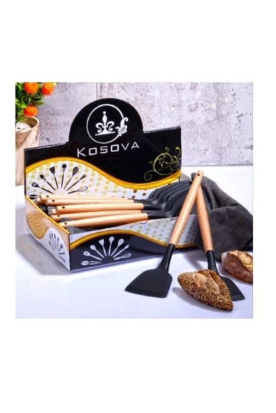 KOSOVA SLK-204 BAMBU SİLİKON SPATULA SİYAH
