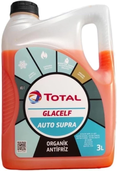 TOTAL GLACELF AUTO SUPRA KIRMIZI ORGANİK ANTİFİRİZ 3L