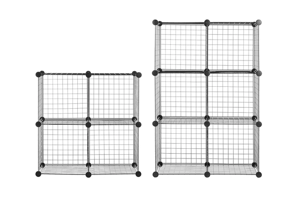 Dekoratif Tel Kafes Tasarımlı 4 Bölmeli Raf - Çok Amaçlı Tel Dolap - 3