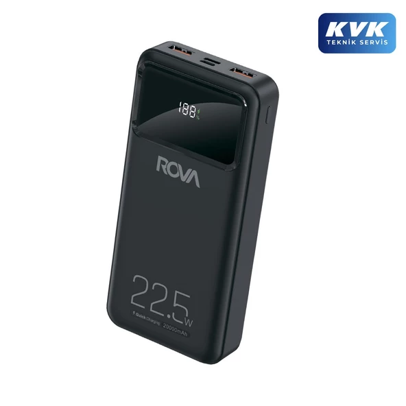 Rova PWS609 20000 Mah 22.5W Dijital Göstergeli Powerbank - KVK Teknik Servis Garantili