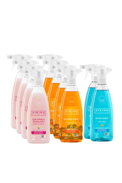 Premium Sprey Karma 10'lu Paket (4x Mutfak, 2x Banyo, 4x Çok Amaçlı ,)750 ml