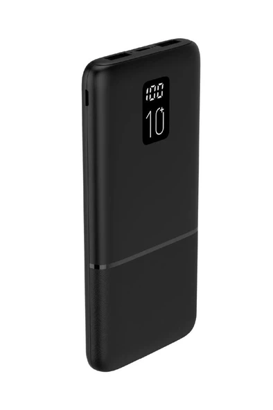 Logia P10 LED Ekranlı Slim 10000mAh Powerbank Taşınabilir Şarj Cihazı Siyah - 4