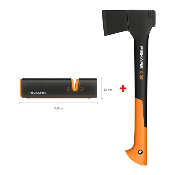 Fiskars Parçalama Baltası S-X10 + Balta ve Bıçak Bileyici