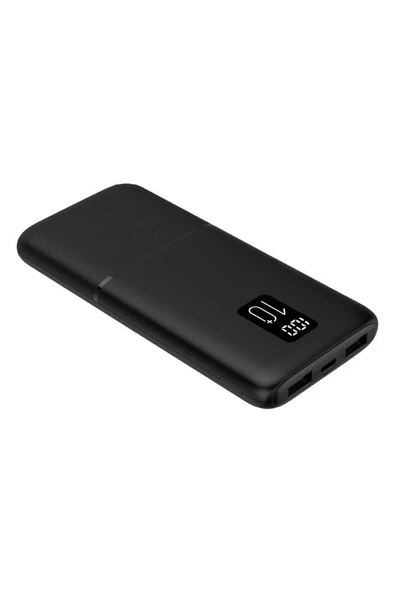 Logia P10 LED Ekranlı Slim 10000mAh Powerbank Taşınabilir Şarj Cihazı Siyah - 2