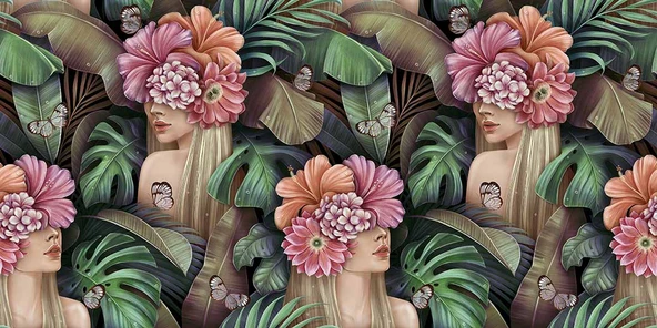 Çiçek ve Kelebek Temalı Duvar Kağıdı - Resim 7