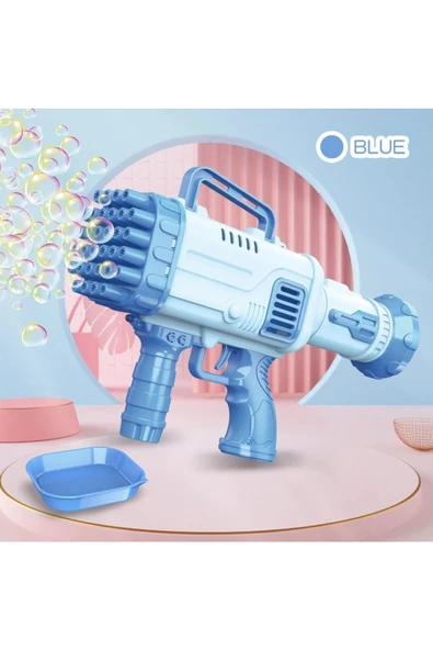 Pilli Roket Atar Köpük Tabancası 32 Delikli Bazooka Bubble Machine - 4