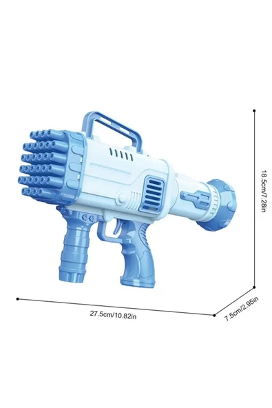 Pilli Roket Atar Köpük Tabancası 32 Delikli Bazooka Bubble Machine - 3